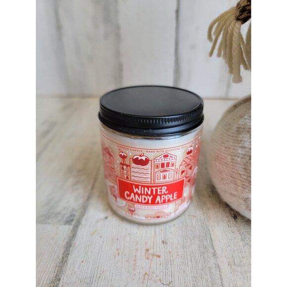 Tabletop snowman bath body works winter candy apple candle Xmas set decor - Picture 2 of 9